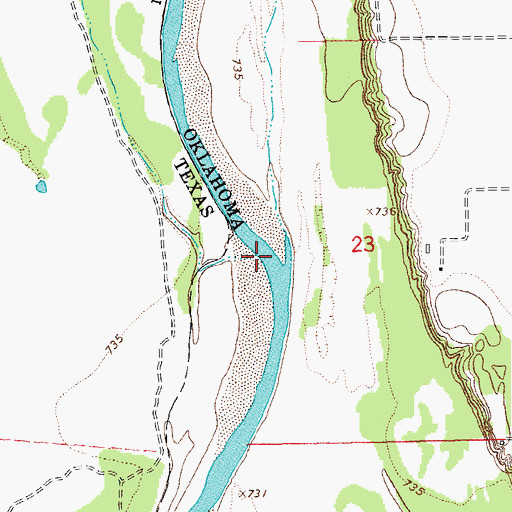 Topographic Map of Village Creek, TX