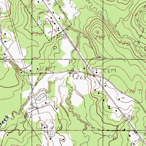 Topographic Map of Vincent Creek, TX