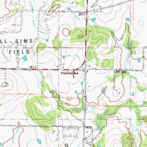 Topographic Map of Violott Church, TX