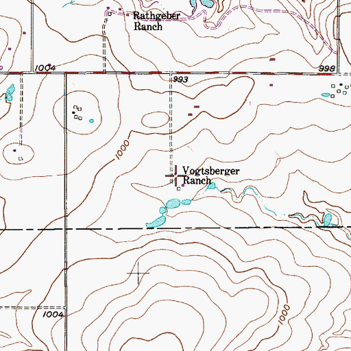 Topographic Map of Vogtsberger Ranch, TX