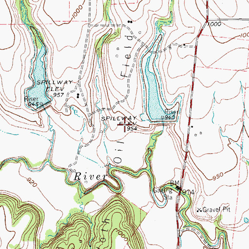 Topographic Map of Voth Oil Field, TX