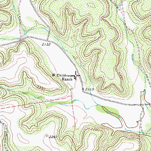 Topographic Map of W Childress Ranch, TX