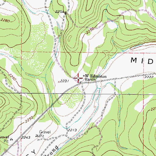 Topographic Map of W Edmiston Ranch, TX