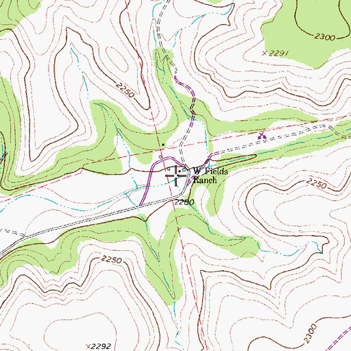 Topographic Map of W Fields Ranch, TX