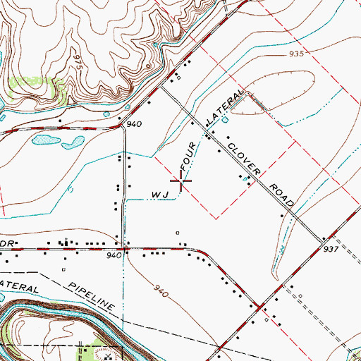 Topographic Map of W J Four Lateral, TX