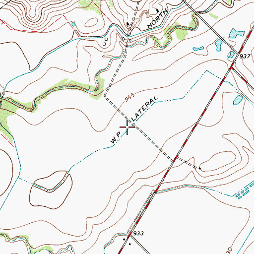 Topographic Map of W P Lateral, TX