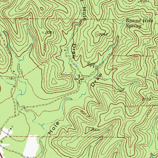 Topographic Map of W Round Hole Draw, TX