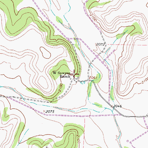 Topographic Map of W Sawyer Ranch, TX