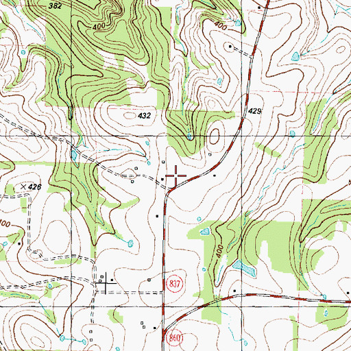 Topographic Map of WBS School, TX