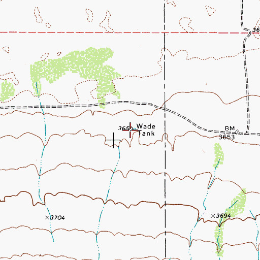 Topographic Map of Wade Tank, TX