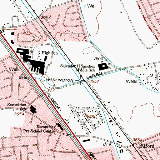 Topographic Map of Wadlington Lateral, TX
