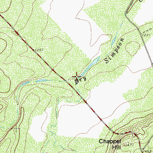 Topographic Map of Wadsworth Creek, TX