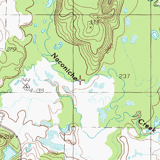 Topographic Map of Waffelow Creek, TX