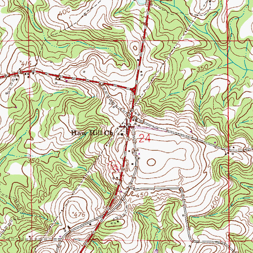 Topographic Map of Hawhill Cemetery, AL