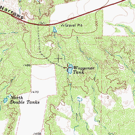 Topographic Map of Waggoner Tank, TX
