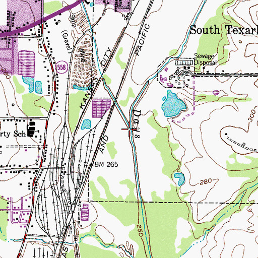 Topographic Map of Wagner Creek, TX