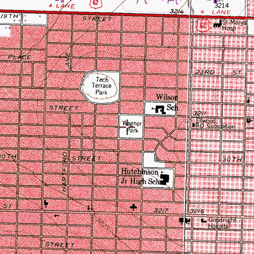 Topographic Map of Wagner Park, TX