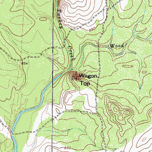 Topographic Map of Wagon Top, TX