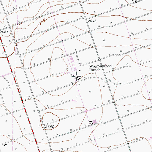 Topographic Map of Wagonwheel Ranch, TX