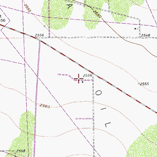 Topographic Map of Waha Oil Field, TX