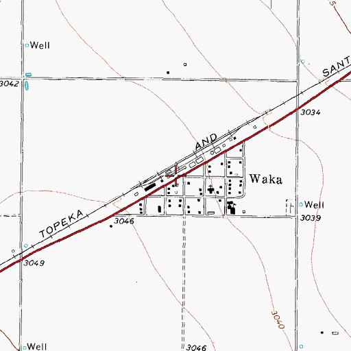 Topographic Map of Waka, TX