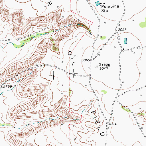 Topographic Map of Walker Oil Field, TX
