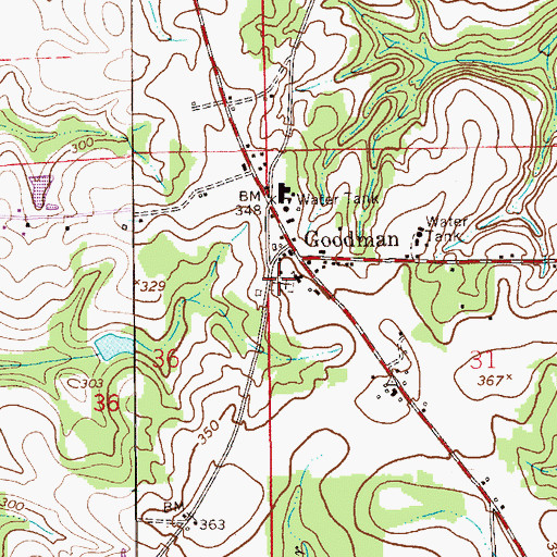 Topographic Map of Goodman Cemetery, AL