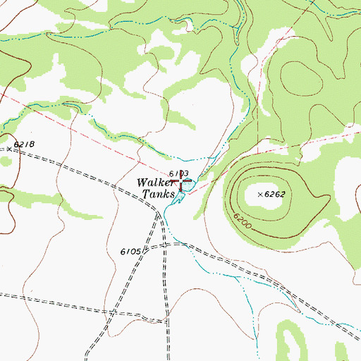 Topographic Map of Walker Tanks, TX