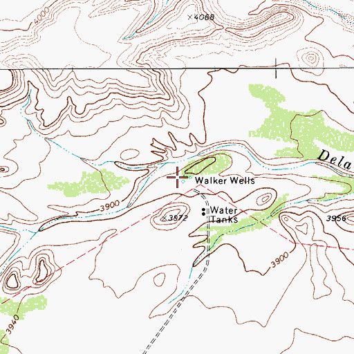 Topographic Map of Walker Wells, TX