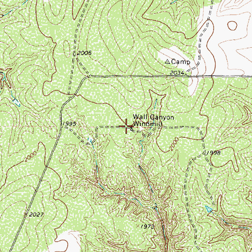 Topographic Map of Wall Canyon Windmill, TX