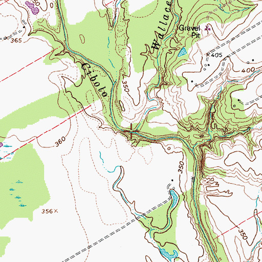 Topographic Map of Wallace Branch, TX