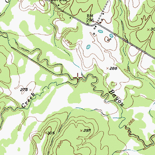Topographic Map of Wallace Creek, TX