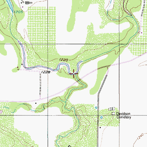 Topographic Map of Wallace Creek, TX