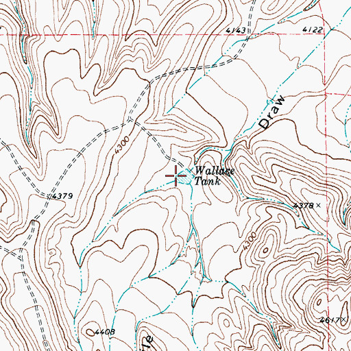 Topographic Map of Wallace Tank, TX