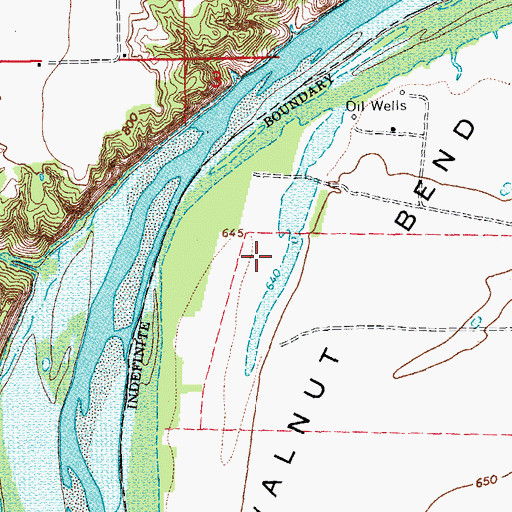 Topographic Map of Walnut Bend, TX