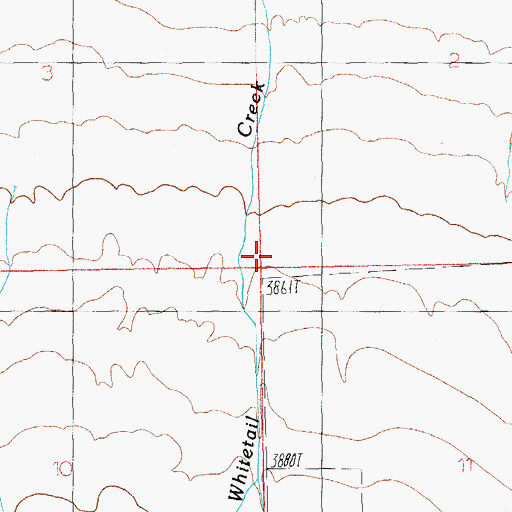 Topographic Map of East Whitetail Creek, AZ