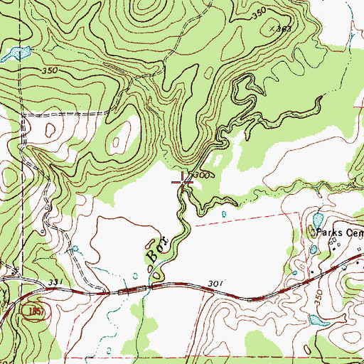 Topographic Map of Walnut Branch, TX