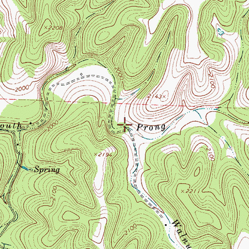 Topographic Map of Walnut Creek, TX
