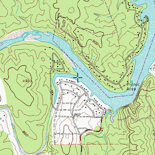 Topographic Map of Walnut Creek, TX