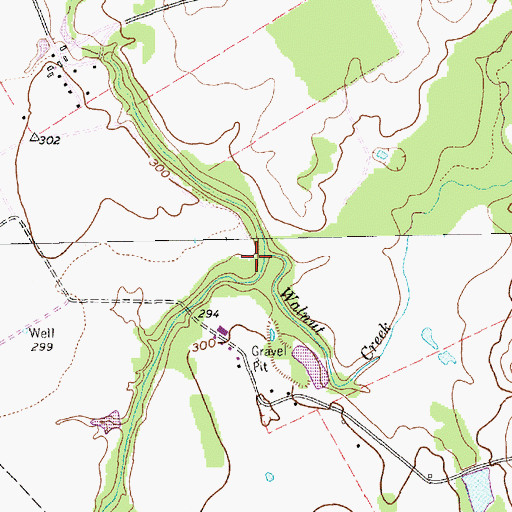 Topographic Map of Walnut Creek, TX