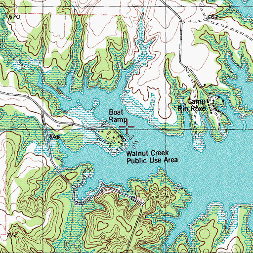 Topographic Map of Walnut Creek, TX