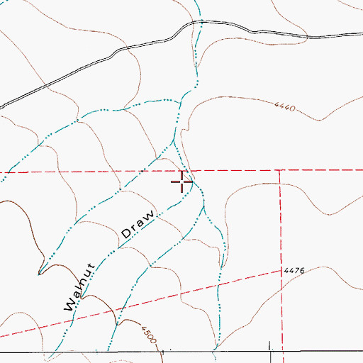 Topographic Map of Walnut Draw, TX
