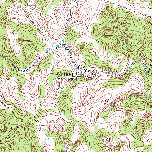Topographic Map of Walnut Spring, TX