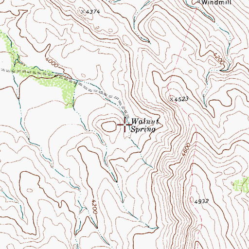 Topographic Map of Walnut Spring, TX