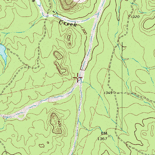Topographic Map of Walnut Spring Creek, TX