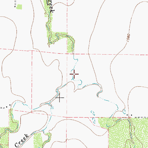 Topographic Map of Waloope Creek, TX