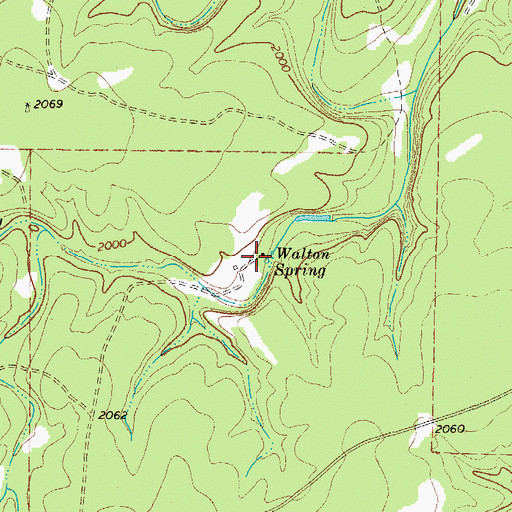 Topographic Map of Walton Spring, TX