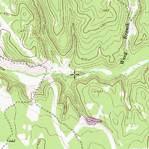 Topographic Map of Ward Branch, TX