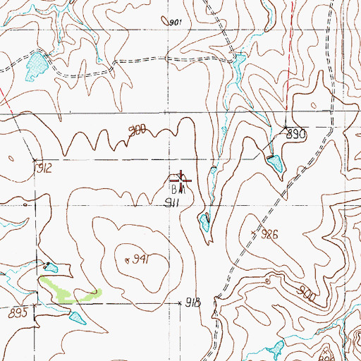 Topographic Map of Warren Ranch, TX