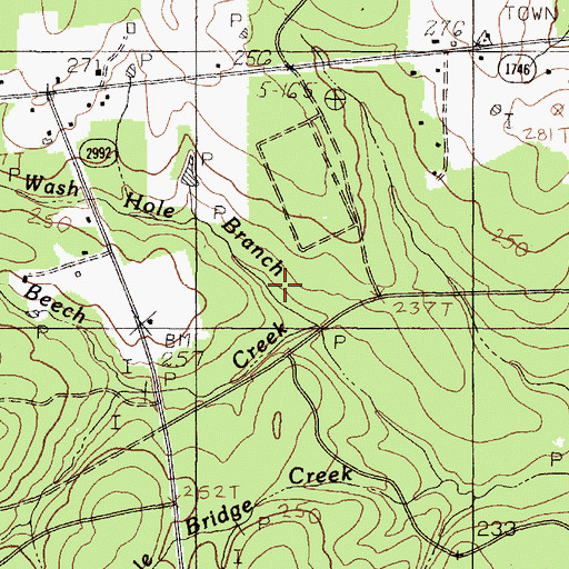 Topographic Map of Wash Hole Branch, TX